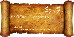 Szőke Florentin névjegykártya